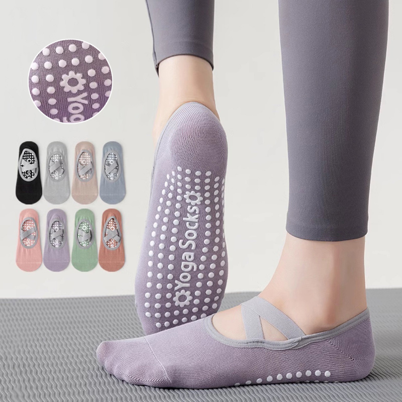 Yoga Fitness Women - Meias de yoga com fundo de