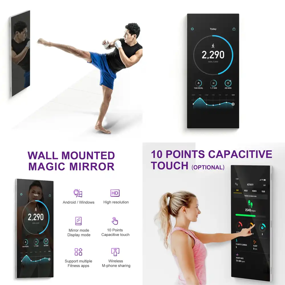 Yoga For Fitness App - Espelho Interativo Montado na Parede para