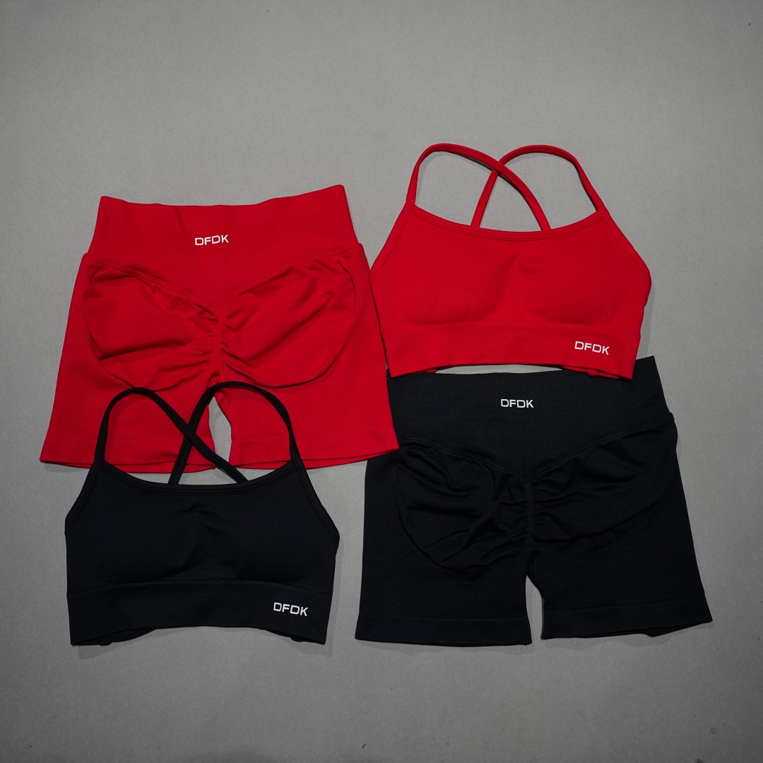 Yoga Fitness Kleidung - Conjunto de leggings curtas de cintura