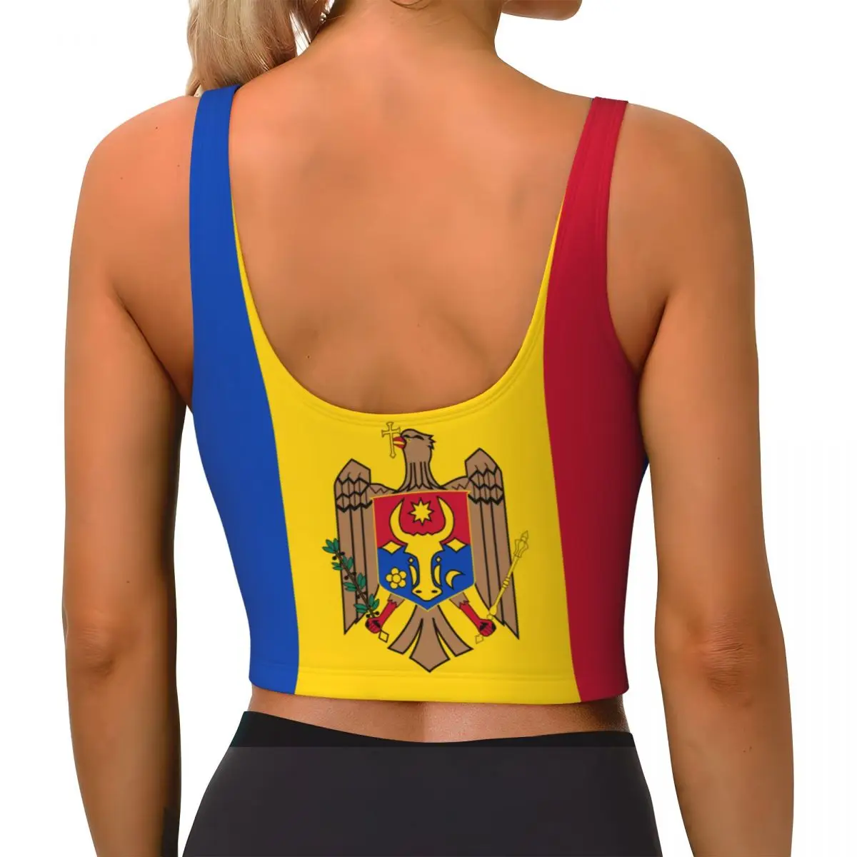 Bandeira da Moldavia Tops Bási - Yoga Fitness Women avaliação e preço