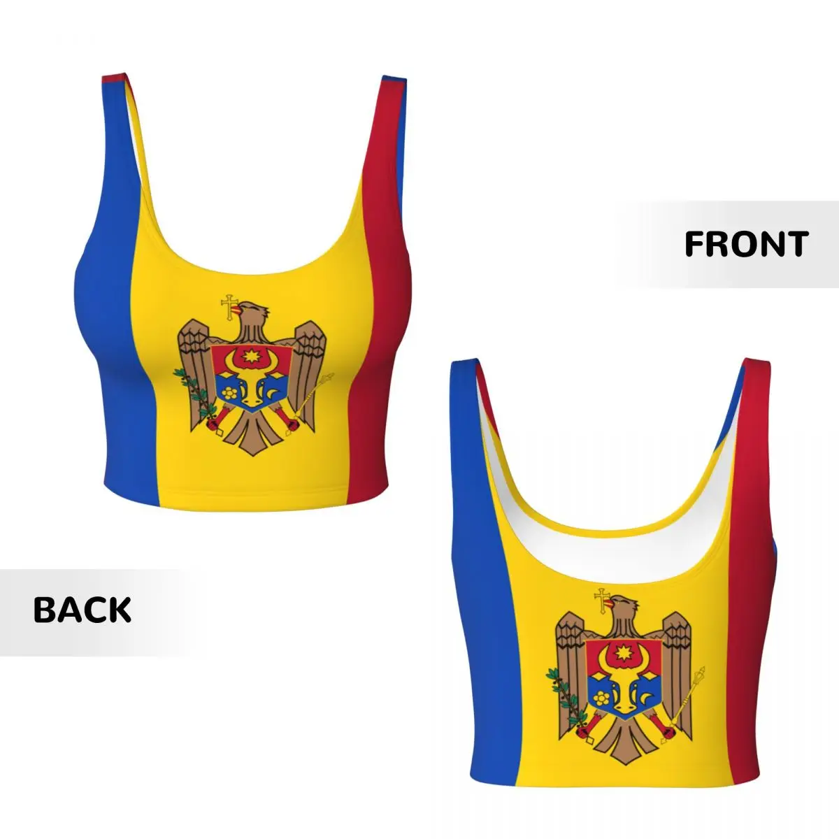Bandeira da Moldavia Tops Bási - Yoga Fitness Women avaliação e preço