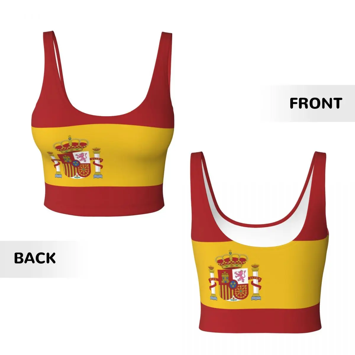 Tops básicos com bandeira da E - Yoga Fitness Women avaliação e preço